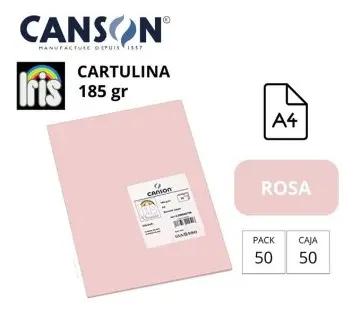 [701331] CARTULINA CANSON IRIS A4 185 GRAMOS ROSA 