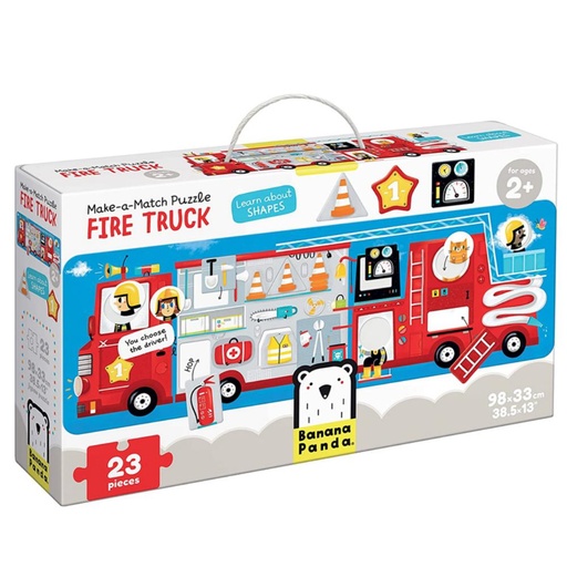 [670485] PUZZLE BANANA CAMIÓN DE BOMBEROS GIGANTE DE 23 PIEZAS