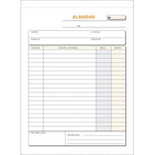 [001405] TALONARIO ALBARANES NATURAL 145MMX207MM TRIPLICADO 50 JUEGOS