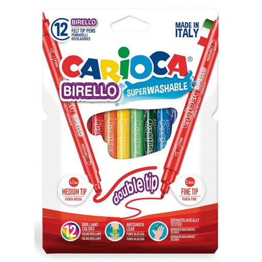 [119426] ROTULADOR CARIOCA 2 PUNTAS CAJA 12 COLORES