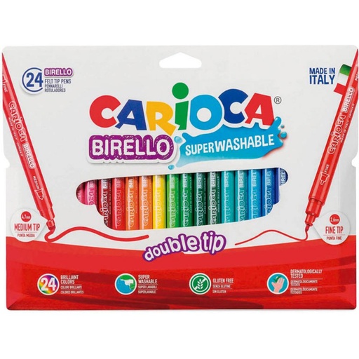[649837] ROTULADOR CARIOCA 2 PUNTAS CAJA 24 COLORES