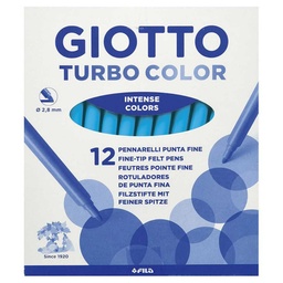 Rotulador Giotto Turbo Color Unicolor Azul Celeste 12 Uds