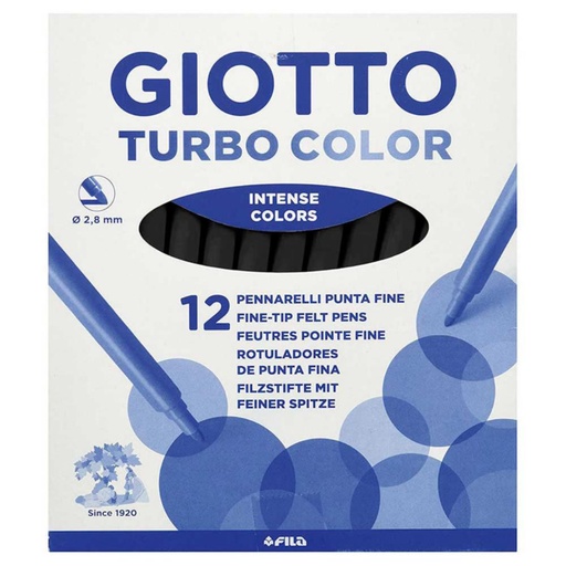 [649256] ROTULADOR GIOTTO TURBO COLOR UNICOLOR NEGRO 12 UDS 