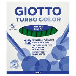 Rotulador Giotto Turbo Color Unicolor Verde Oscuro 12 Uds