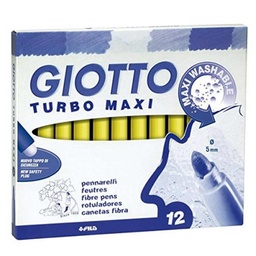 Rotulador Giotto Turbo Maxi Unicolor Amarillo 12 Uds