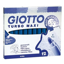 Rotulador Giotto Turbo Maxi Unicolor Azul 12 Uds