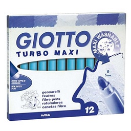 Rotulador Giotto Turbo Maxi Unicolor Celeste 12 Uds