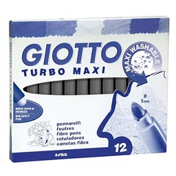 Rotulador Giotto Turbo Maxi Unicolor Gris 12 Uds