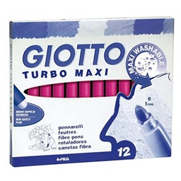 Rotulador Giotto Turbo Maxi Unicolor Magenta 12 Uds