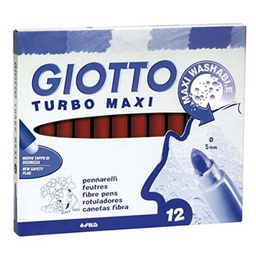 Rotulador Giotto Turbo Maxi Unicolor Marron Oscuro 12 Uds