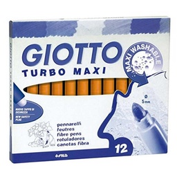 Rotulador Giotto Turbo Maxi Unicolor Naranja 12 Uds