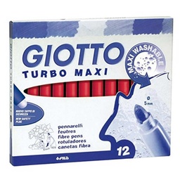 Rotulador Giotto Turbo Maxi Unicolor Rojo 12 Uds