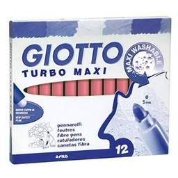 Rotulador Giotto Turbo Maxi Unicolor Rosa 12 Uds