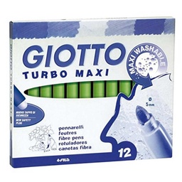 Rotulador Giotto Turbo Maxi Unicolor Verde Claro 12 Uds