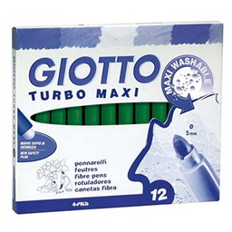 Rotulador Giotto Turbo Maxi Unicolor Verde Oscuro 12 Uds