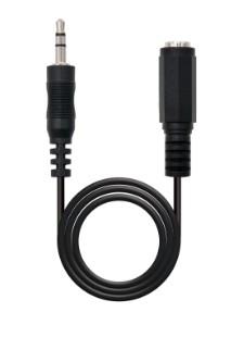 [825932] CABLE DE AUDIO JACK 3.5 MM MACHO–HEMBRA – 3 M (NEGRO) NANOCABLE