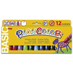 Témpera Sólida Playcolor Escolar 12 Colores Surtidos
