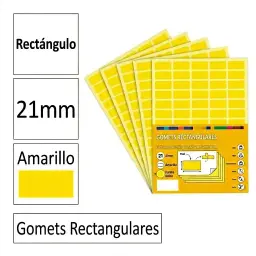 Gomets Rectangulo Grande Ø 21 Mm Amarillo