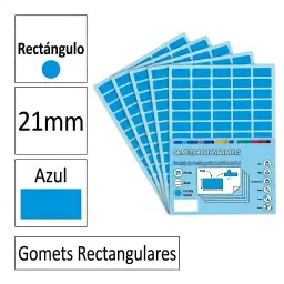 Gomets Rectangulo Grande Ø 21 Mm Azul