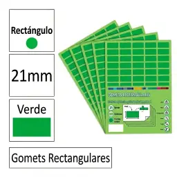 Gomets Rectangulo Grande Ø 21 Mm Verde