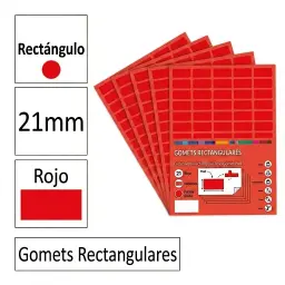 Gomets Rectangulo Grande Ø 21 Mm Rojo