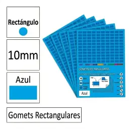 Gomets Rectangulo Pequeño Ø 10 Mm Azul