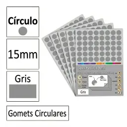 Gomets Circulo Mediano Ø 15 Mm Gris