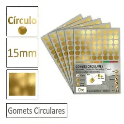 Gomets Circulo Mediano Ø 15 Mm Metal Oro