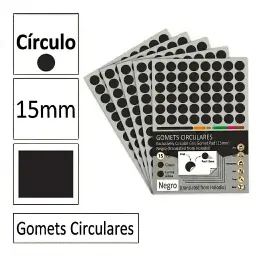 Gomets Circulo Mediano Ø 15 Mm Negro