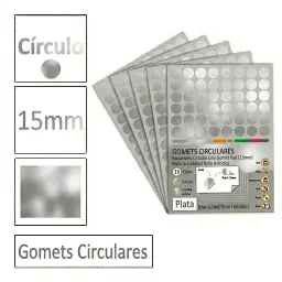 Gomets Circulo Mediano Ø 15 Mm Plata