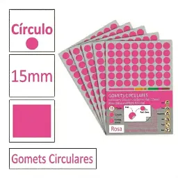 Gomets Circulo Mediano Ø 15 Mm Rosa