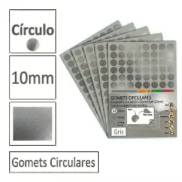 Gomets Circulo Pequeño Ø 10 Mm Gris