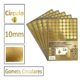 Gomets Circulo Pequeño Ø 10 Mm Metal Oro