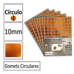 Gomets Circulo Pequeño Ø 10 Mm Naranja