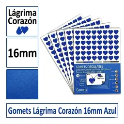 Gomets Corazon Lagrima Ø 16 Mm Azul