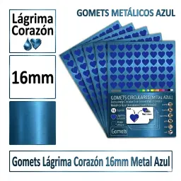 Gomets Corazon Lagrima Ø 16 Mm Metal Azul