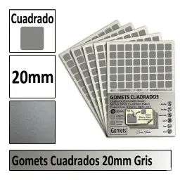 Gomets Cuadrado Grande Ø 20 Mm Gris