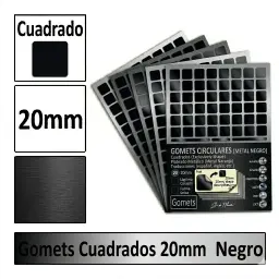 Gomets Cuadrado Grande Ø 20 Mm Negro