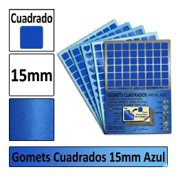 Gomets Cuadrado Mediano Ø 15 Mm Azul
