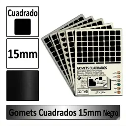 Gomets Cuadrado Mediano Ø 15 Mm Negro