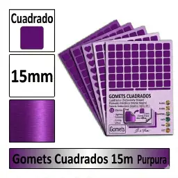 Gomets Cuadrado Mediano Ø 15 Mm Purpura