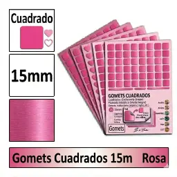 Gomets Cuadrado Mediano Ø 15 Mm Rosa