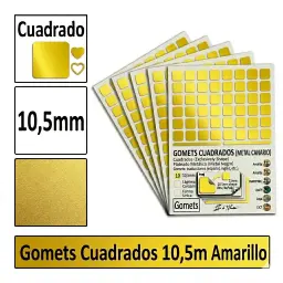 Gomets Cuadrado Pequeño Ø 10,5 Mm Amarillo