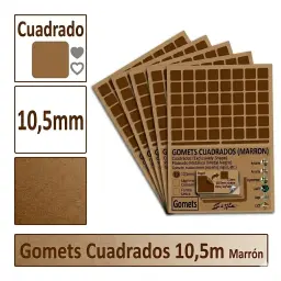 Gomets Cuadrado Pequeño Ø 10,5 Mm Marron