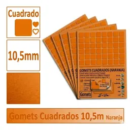 Gomets Cuadrado Pequeño Ø 10,5 Mm Naranja