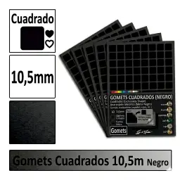 Gomets Cuadrado Pequeño Ø 10,5 Mm Negro