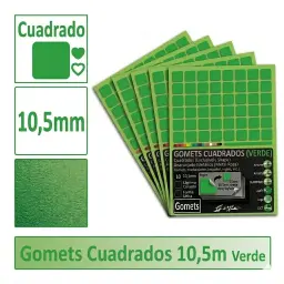 Gomets Cuadrado Pequeño Ø 10,5 Mm Verde