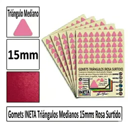 Gomets Triangulo Mediano Ø 15 Mm Rosa