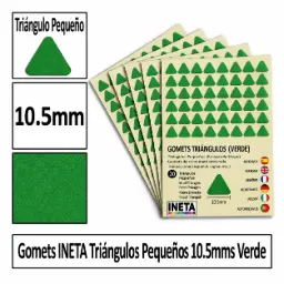 Gomets Triangulo Pequeño Ø 10,5 Mm Verde