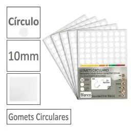 Gomets Circulo Pequeño Ø 10,5 Mm Blanco